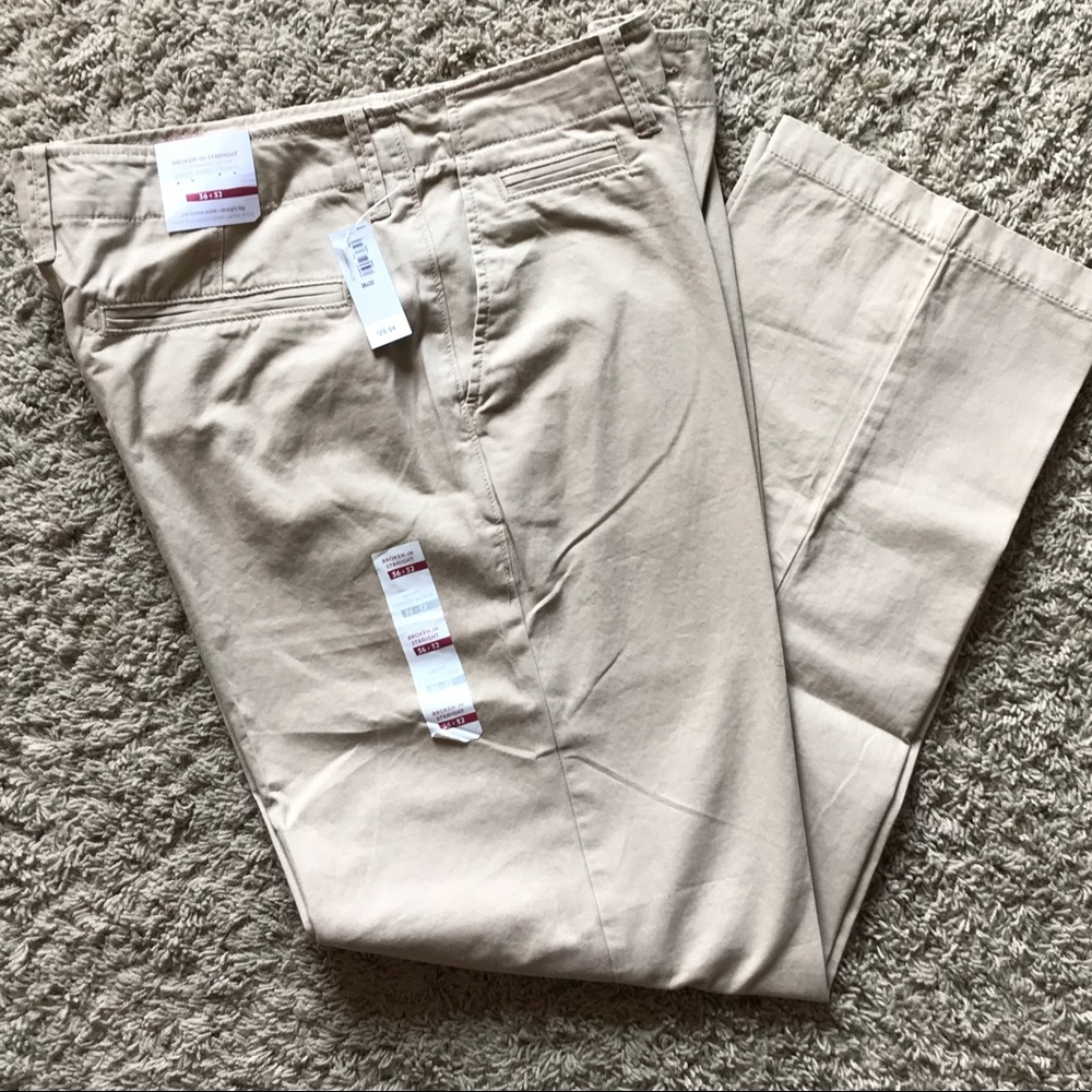 Khaki Pants NEW Tan Straight Leg 36x32